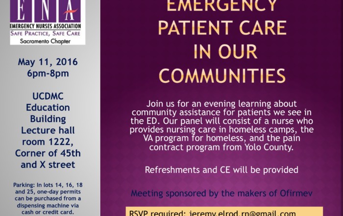 Photograph published with Will be speaking at Emergency Nurses Association on May 11